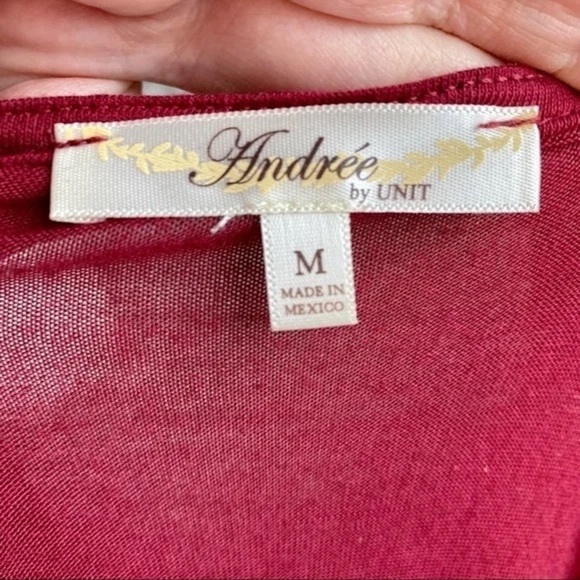 ANDREE BY UNIT Red Ruffled Bell Sleeve Blouse - Picture 3 of 5